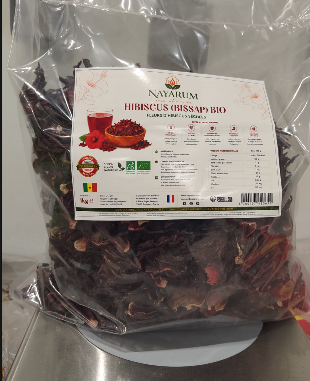 Hibiscus bio (bissap qualité vimto)