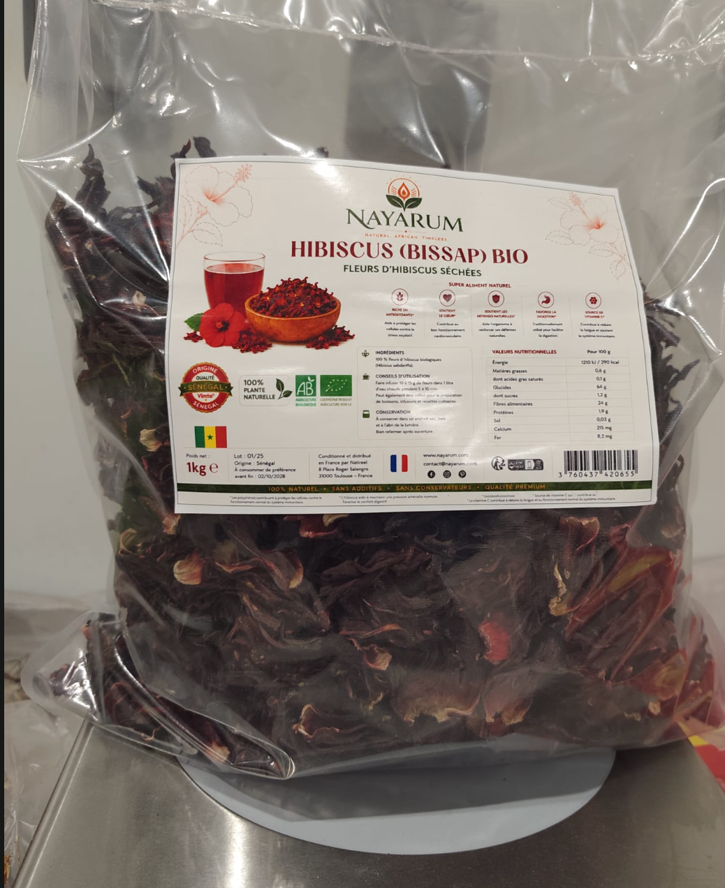 Hibiscus bio (bissap qualité vimto)