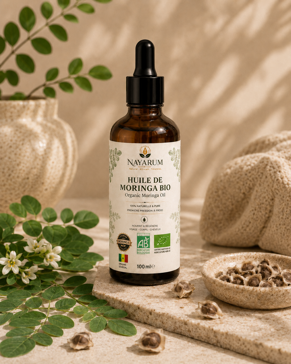 huile végétale de moringa bio 100ml