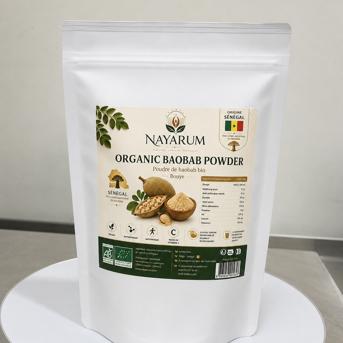 Organic baobab powder