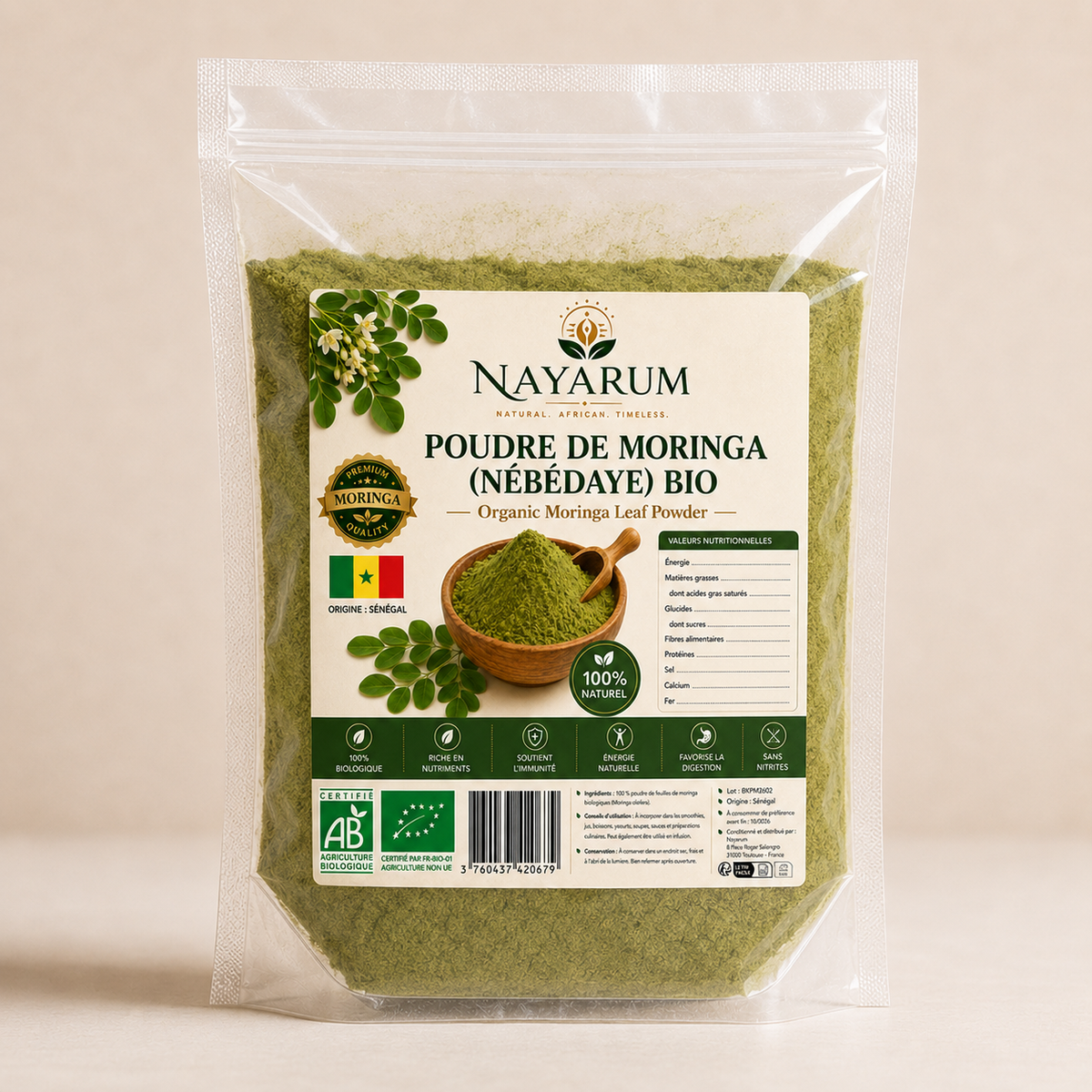 organic moringa powder